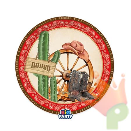 PIATTI TEMA WESTERN COWBOY 18 CM 6 PZ