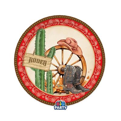 PIATTI TEMA WESTERN COWBOY 18 CM 6 PZ