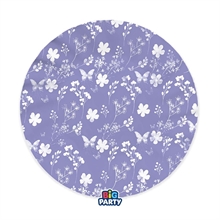 PIATTI DECO FIORI E FARFALLE FOLIAGE LILAS 25 CM 6 PZ