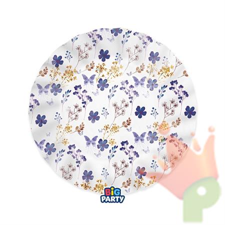 PIATTI DECO FIORI E FARFALLE FOLIAGE LILAS 20 CM 6 PZ