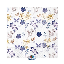 TOVAGLIOLI DECO FIORI E FARFALLE FOLIAGE LILAS 33X33 16 PZ