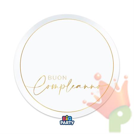 PIATTI BUON COMPLEANNO GOLD 24 CM 6 PZ