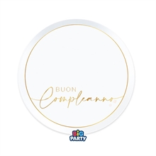 PIATTI BUON COMPLEANNO GOLD 18 CM 6 PZ