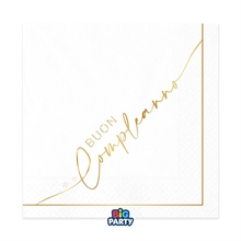 TOVAGLIOLI BUON COMPLEANNO GOLD 33X33 16 PZ