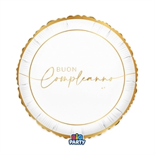 PALLONCINO MYLAR BUON COMPLEANNO GOLD 45 CM