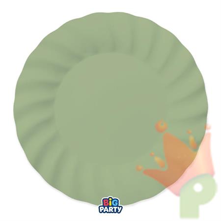 PIATTI IN CARTA WAVY VERDE OLIVA 30 CM 6 PZ