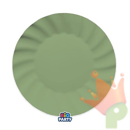 PIATTI IN CARTA WAVY VERDE OLIVA 25 CM 6 PZ