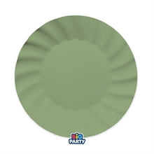 PIATTI IN CARTA WAVY VERDE OLIVA 25 CM 6 PZ