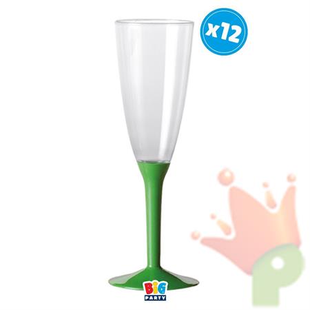 CALICI FLUTE CRYSTAL BASE VERDE 130 CC 12 PZ