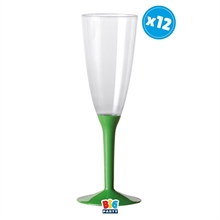 CALICI FLUTE CRYSTAL BASE VERDE 130 CC 12 PZ