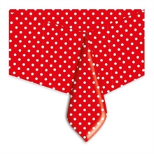 TOVAGLIA IN PLASTICA POIS ROSSO 140X270 CM