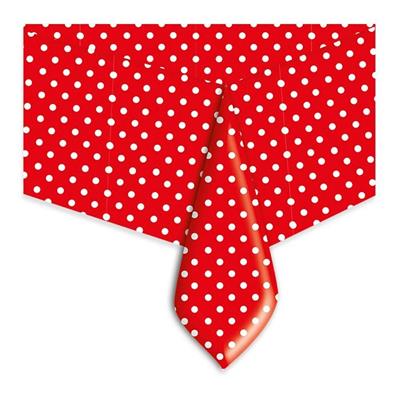 TOVAGLIA IN PLASTICA POIS ROSSO 140X270 CM