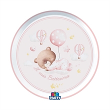 PIATTI BATTESIMO BABY ORSETTO ROSA 24 CM