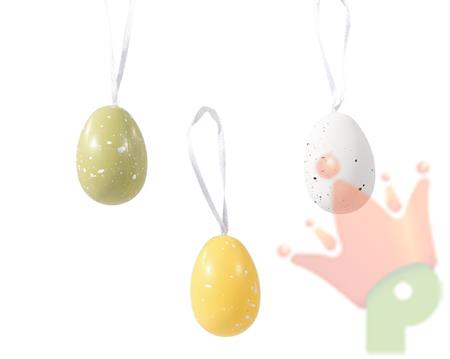 UOVA DA APPENDERE IN POLISTIROLO DECORATO 6 PZ 9 CM