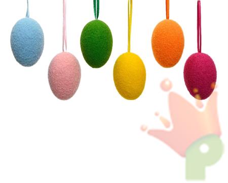 UOVO DA APPENDERE IN POLISTIROLO FLOCCATO MONOCOLORE 1 PZ ASS