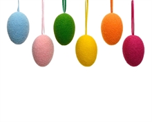 UOVO DA APPENDERE IN POLISTIROLO FLOCCATO MONOCOLORE 1 PZ ASS