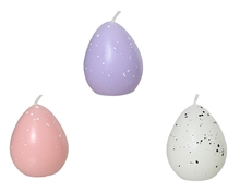 CANDELA A FORMA DI UOVO BIANCO/ROSA/LILLA 1 PZ ASS. 5,3 CM