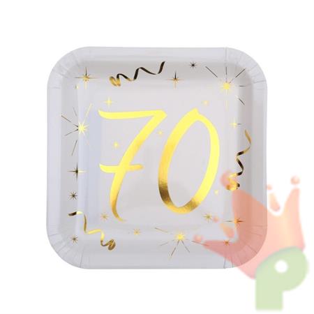 PIATTI BIANCHI 70 ANNI ORO 23 CM 10 PZ