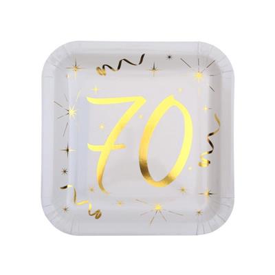 PIATTI BIANCHI 70 ANNI ORO 23 CM 10 PZ