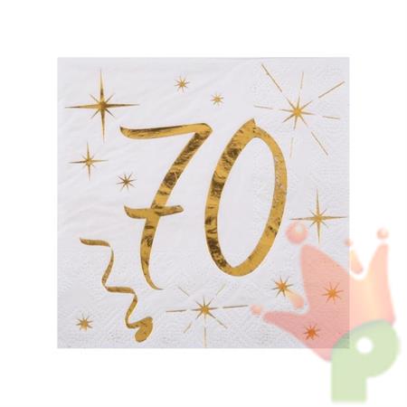 TOVAGLIOLI 70 ANNI ORO 25X25 CM 20 PZ