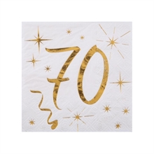 TOVAGLIOLI 70 ANNI ORO 25X25 CM 20 PZ