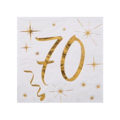TOVAGLIOLI 70 ANNI ORO 25X25 CM 20 PZ
