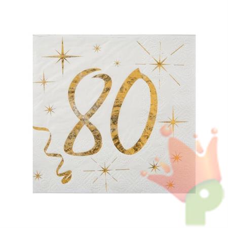 TOVAGLIOLI 80 ANNI ORO 25X25 CM 20 PZ