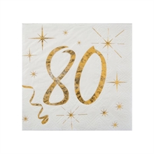 TOVAGLIOLI 80 ANNI ORO 25X25 CM 20 PZ