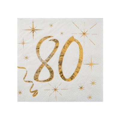 TOVAGLIOLI 80 ANNI ORO 25X25 CM 20 PZ