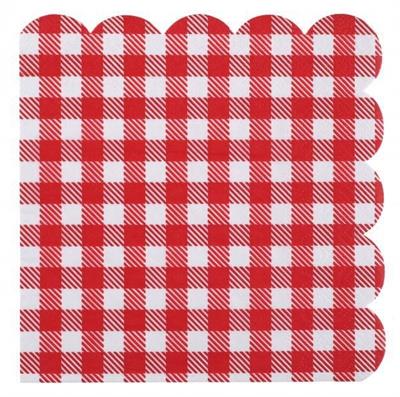 TOVAGLIOLI A QUADRETTI ROSSI E BIANCHI VICHY 33X33 20 PZ