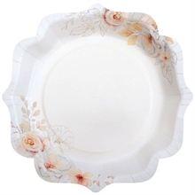 PIATTI DECORO FIORI BIANCHI 21 CM 10 PZ