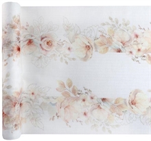 RUNNER TAVOLO DECORO FIORI BIANCHI 36 CM X 3 MT