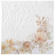 TOVAGLIOLI DECORO FIORI BIANCHI 33X33 20 PZ
