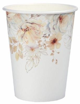 BICCHIERI IN CARTA DECORO FIORI BIANCHI 10 PZ 27 CL