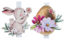 MOLLETTE CON CLIP PASQUA CONIGLIETTO/OVETTO 6 PZ 4X5 CM