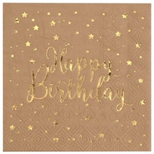 TOVAGLIOLI MARRONI HAPPY BIRTHDAY ORO 25X25 20 PZ