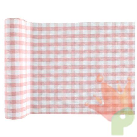 RUNNER DA TAVOLO VICHY ROSA 26CMX3MT