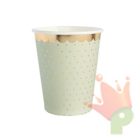 BICCHIERI IN CARTA VERDE SALVIA POIS ORO 10 PZ 27 CL