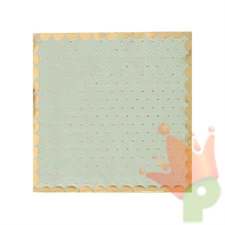 TOVAGLIOLI VERDE SALVIA POIS ORO 25X25 20 PZ
