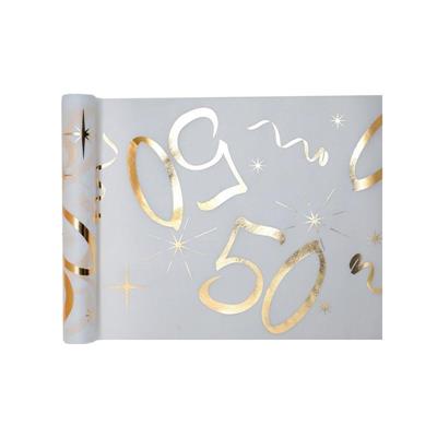RUNNER BIANCO E ORO 50 ANNI 30CMX5MT