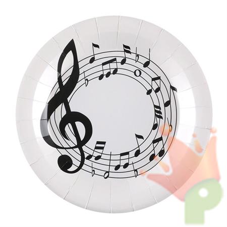 PIATTI DECORO NOTE MUSICALI 22,5 CM 10 PZ