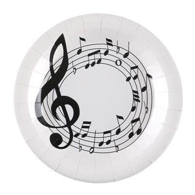 PIATTI DECORO NOTE MUSICALI 22,5 CM 10 PZ