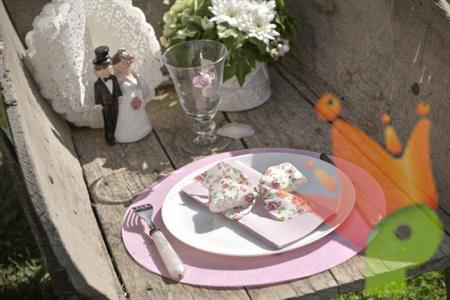 TOVAGLIETTE ROTONDE ROSA 34 CM 50 PZ