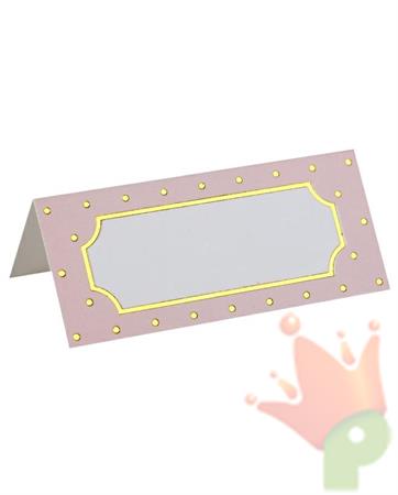 SEGNAPOSTO IN CARTA ROSA POIS 7X3 CM 10 PZ