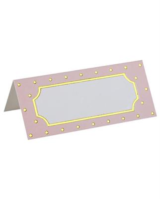 SEGNAPOSTO IN CARTA ROSA POIS 7X3 CM 10 PZ