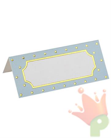 SEGNAPOSTO IN CARTA AZZURRO POIS 7X3 CM 10 PZ