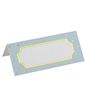 SEGNAPOSTO IN CARTA AZZURRO POIS 7X3 CM 10 PZ