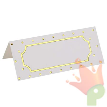 SEGNAPOSTO IN CARTA BIANCO POIS 7X3 CM 10 PZ