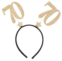 CERCHIETTO 70 ANNI GLITTER ORO 21X25 CM
