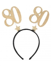 CERCHIETTO 80 ANNI GLITTER ORO 21X25 CM
